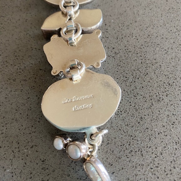 Vintage Druzy Sterling Rose Quarts Bracelet - Picture 6 of 7